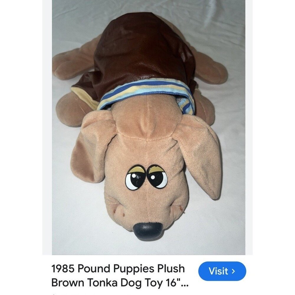 Vtg Plush‎ 16” Pound Puppies Aviators jacket 1985 Tonka 1980s- JACKET ONLY